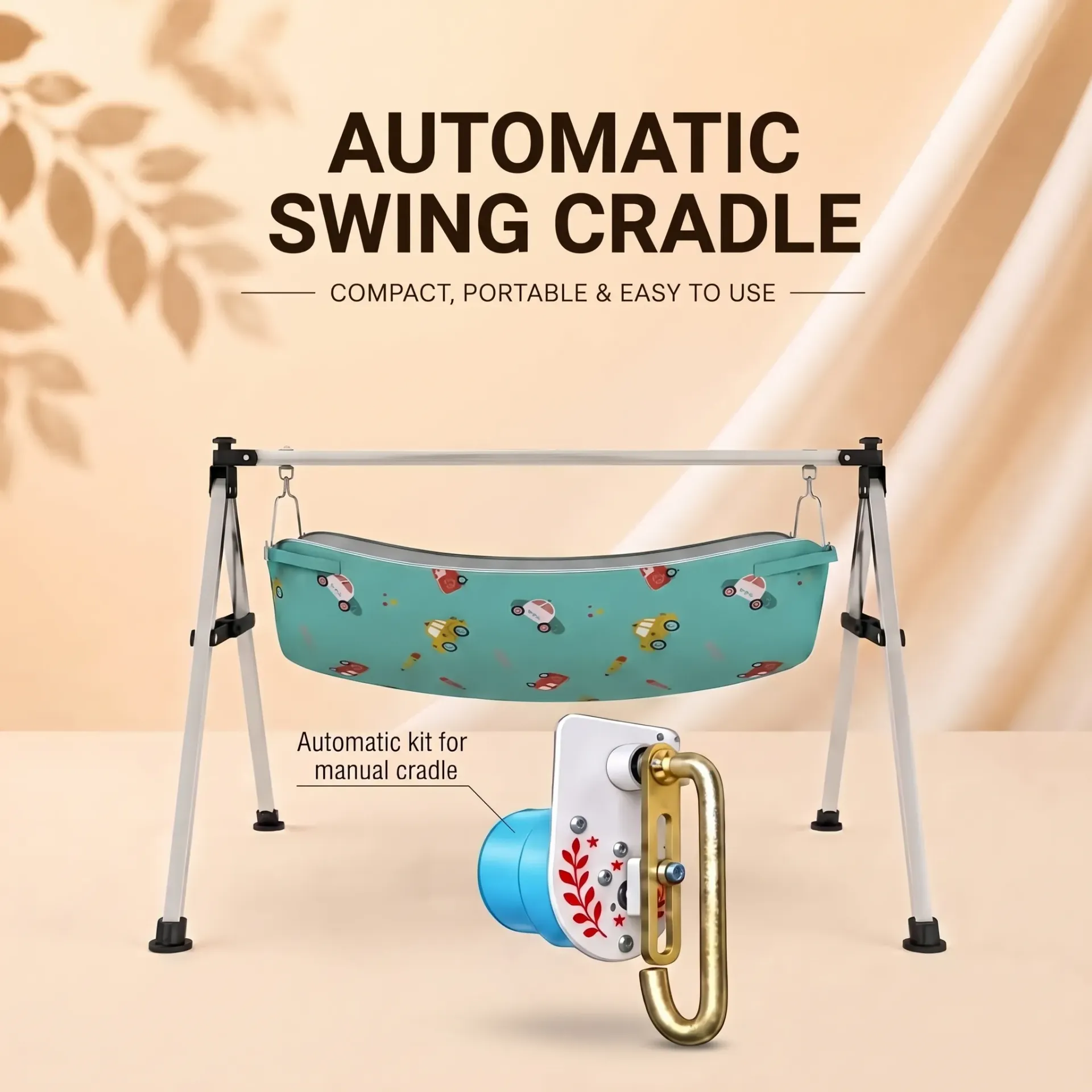 Automatic Baby Cradle with Electric Swing Motor & Stand – Stainless Steel Ghodiya, Palna, Thottil & Uyyala for Newborns
